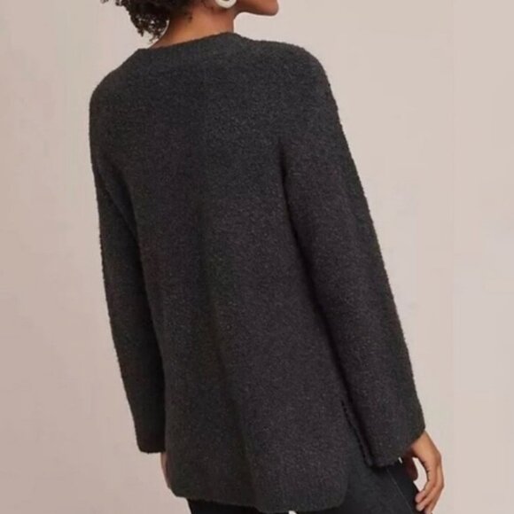 Anthropologie Alpaca Merino Wool Simone Sweater Grey Size XS Knit V-Neck Boho - Picture 2 of 13